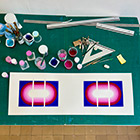 Peinture en cours à l'atelier Marine Bouilloud 2025